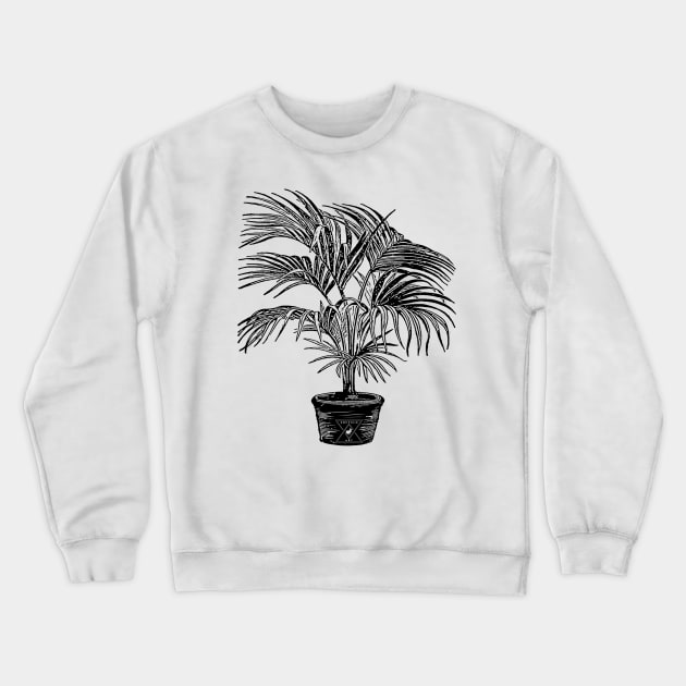 Houseplant Palm Plant Botanical Leaves Crewneck Sweatshirt by encycloart